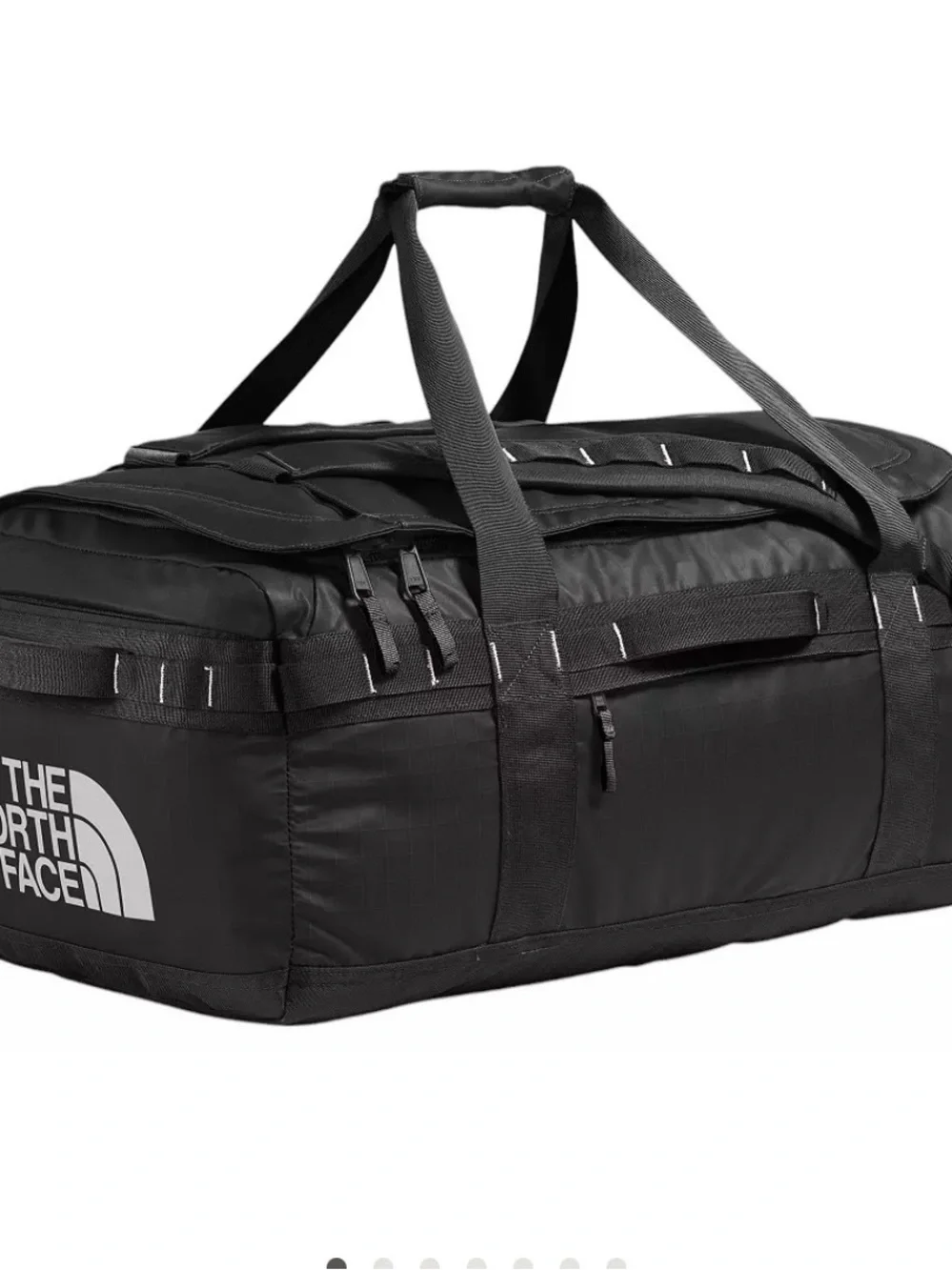 The North Face Black Duffel Bag with White Logo